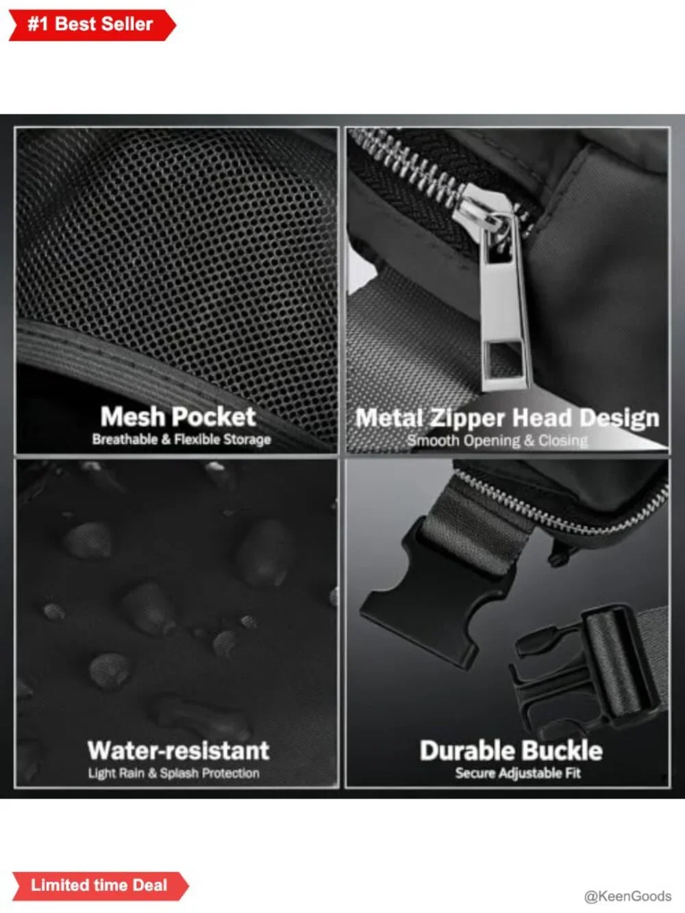 Nylon Waist Pack Crossbody Fanny Bag for Women Everyday Travel